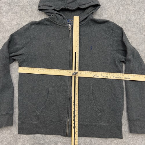 Polo Ralph Lauren Jacket Boys XL (18-20) Charcoal Gray Full Zip Pony Hooded - Picture 6 of 17