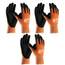 3 Pack MaxiFlex  Ultimate  34-8014 HI-VIS Orange Nitrile Grip Gloves Sizes S-XXL