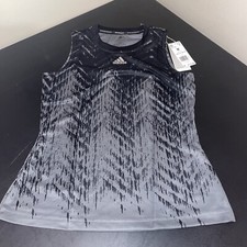 Adidas PrimeBlue Printed Match Carbon Womens Tennis Tank Top Medium