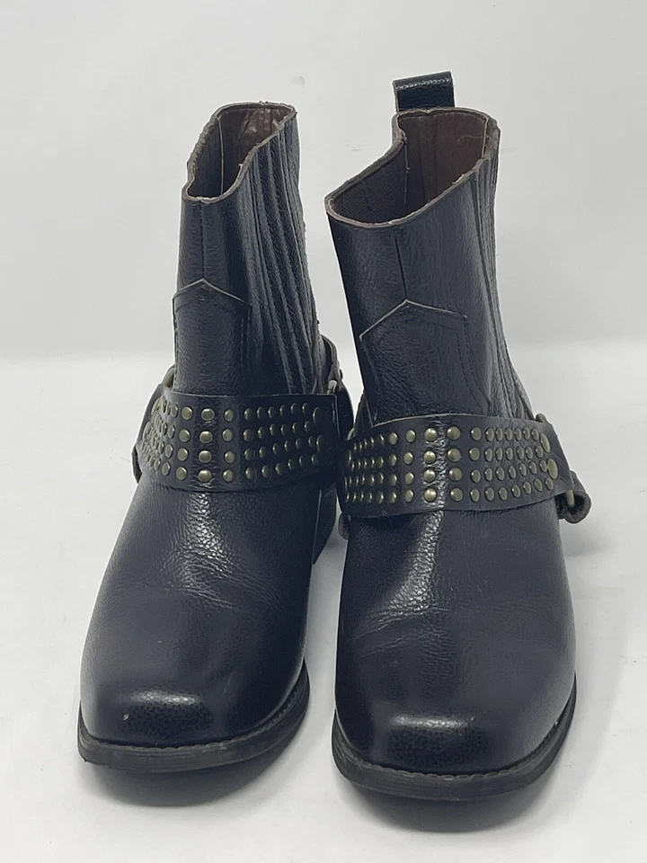 Коричневый с заклепками мотоциклиста ботильоны, размер 7,5 на очень изменчивый Лос-Анджелес - Изображение 2 из 4