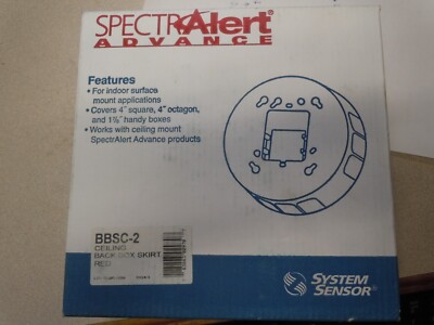 NEW System Sensor SpectrAlert Advance BBSC-2 Ceiling Back Box Skirt Red BBSC2