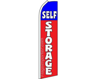 Pack of 2 Self Storage Red / White / Blue Swooper Super Feather Advertising Flag