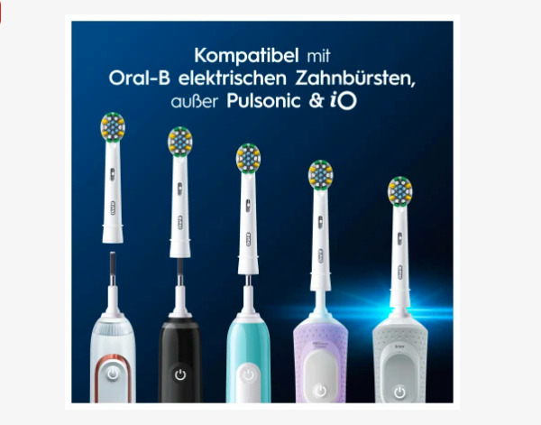 Oral-B Aufsteckbürsten PRO Tiefenreinigung, 4 St Ersatzbürsten Elekt.Zahnbürste