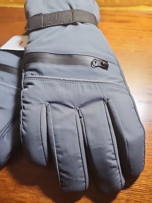 Tek Gear Men's Ski Gloves L/XL Gray Water Resist, Touchscreen, Warm Gear