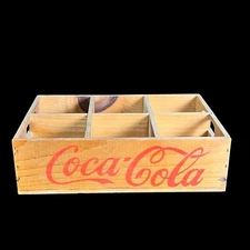 Vintage Drink Coca-Cola 6 bottles Wood Crate Tray Great Condition