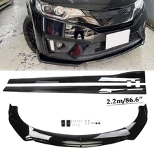 Front Bumper Lip Spoiler Splitter Side Skirt For Honda Fit 2006-20 Body Kit