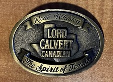 Vintage Lord Calvert Canadian Whisky "The Spirit Of Texas" Belt Buckle
