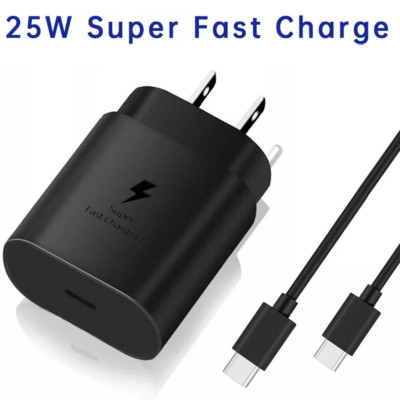 25W USB C PD Super Fast Charger Block For Samsung S24 S23 S22Ultra S23FE A53 A13