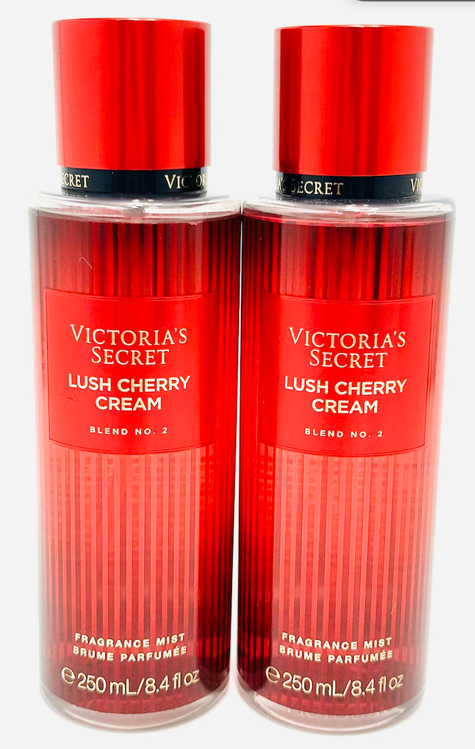 2 VICTORIA'S SECRET LUSH CHERRY CREAM FRAGRANCE BODY MIST BRUME