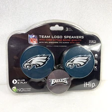 NFL Philadelphia Eagles iHip Team Logo Plug & Play Wired Mini Speakers, NEW