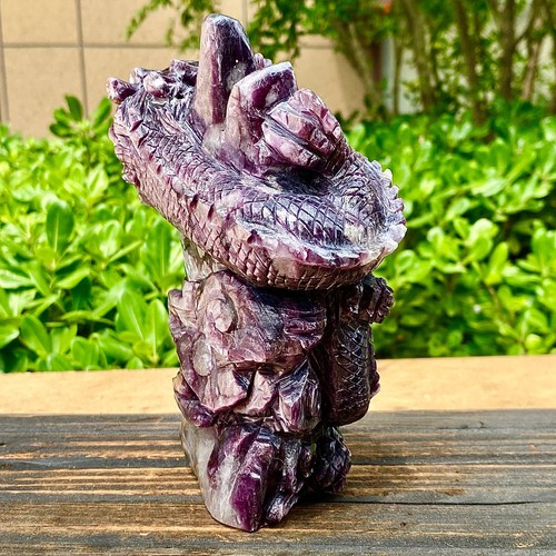 3.72LB Natural Purple Lithium Mica Crystal Hand carved spiritual restoration - 第 13/15 張圖片