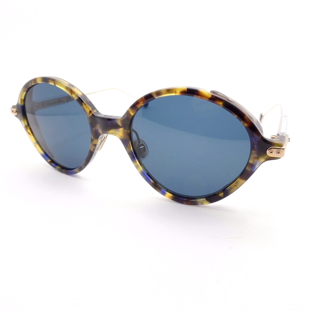 Christian Dior Havana Blue & Gold Logo Sunglasses DIOR DIORMIDNIGHT S3I 26B0 Honey Havana/Blue 52-19-140  main image 3