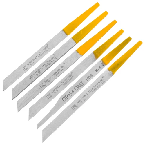 6pcs No.2 - 24 HSS Hand Gravers Set Swiss Made Jewellery Engraver Jewellers Tool