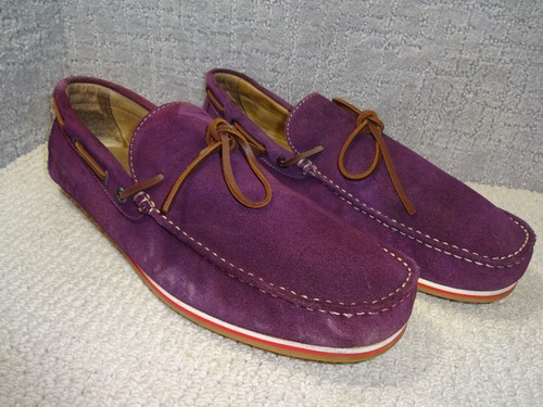 Kickers Men's Size EU 45 US 11 Purple Suede Leather Slip on Loafer Shoes - Picture 8 of 9