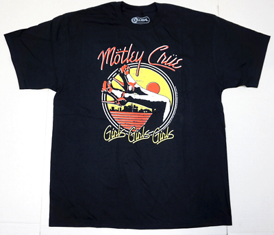 Motley Crue T-shirt Distressed Global Licensed Oversized Tee Men's
