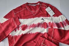 Tommy Bahama Tobago Bay Waves Pullover Sweatshirt Crew Carmine New Medium M