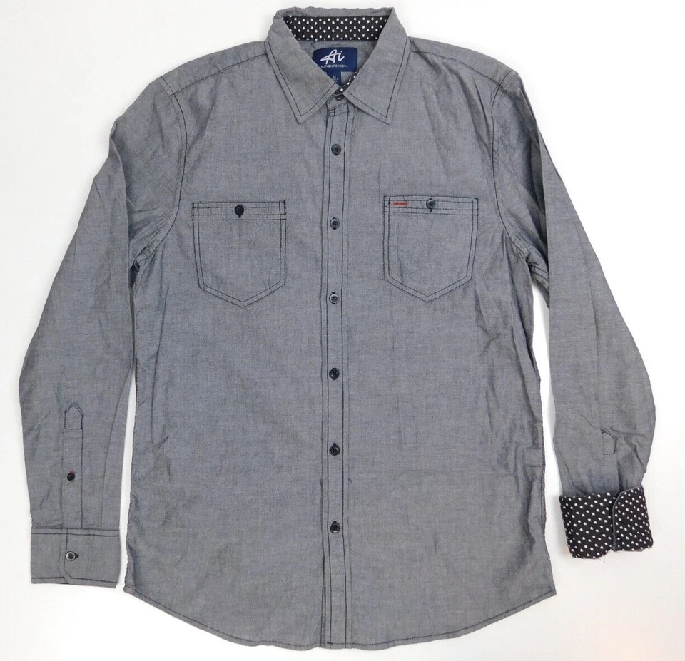 American Idol US Tour Mens Long Sleeve Button Shirt Size M Gray - Image 2 of 4