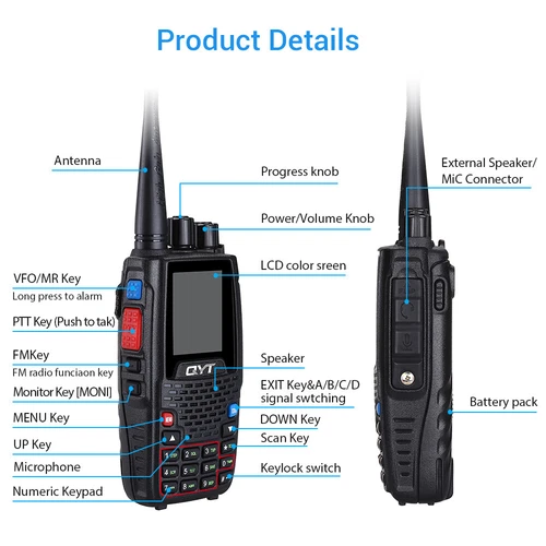 Radio bidireccional QYT KT-8R cuatro bandas 5W 200 canales VHF UHF transceptor de mano - Imagen 8 de 13