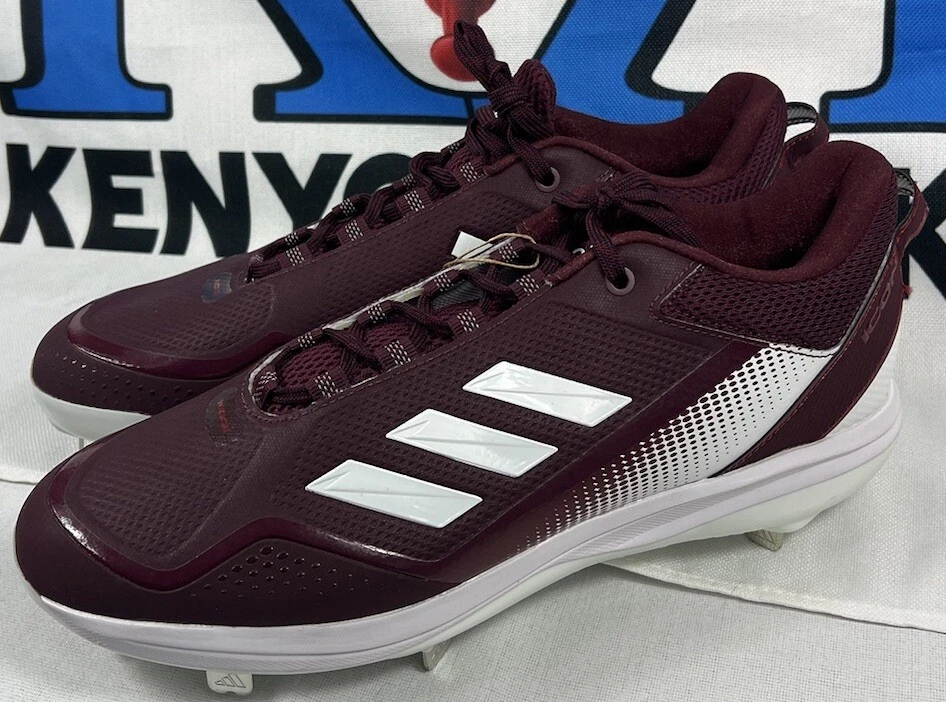 Size 13 Adidas Icon 7 Mens Metal Baseball Cleats Burgundy  display picture 2