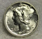 1942 uncirculated mercury dime full bands