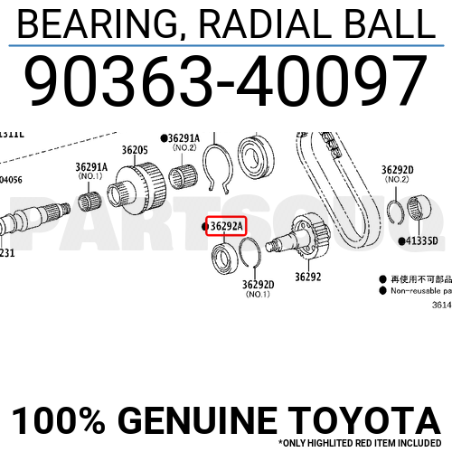 【T.O.】 9036340097 Genuine Toyota BEARING, RADIAL BALL 90363-40097 | eBay
