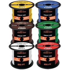 12 Gauge Car Audio Primary Wire 100ft  6 Rolls   Remote, Power/Ground Electrical