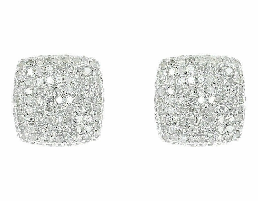 Pendientes pavé 3D de oro amarillo de 10k sobre diamantes creados en laboratorio de 2,5 quilates de 2,5 quilates para hombre y mujer Foto 4 de 4