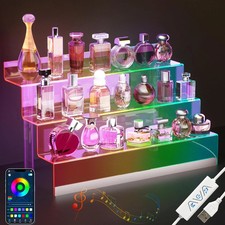 16  Acrylic Display Organizer with LED Light - 3 Tier Perfume Stand and Display