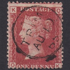 S42_34 GB QV 1864 1d Lake-Red Plate 72 SG44-G1(2) QK FU Trim CDS