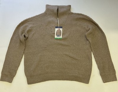 MODERN AMBITION WOMEN'S QUARTER ZIP KNIT SWEATER , BROWN , SIZE XL .NWT