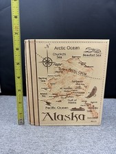 Alaska Photo Album Beige Faux Leather Holds 200 4x6 Photos Maps Travel A.C.E