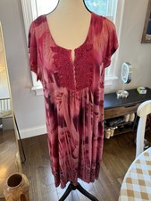 One World Pink Dress W Lace Bib Size Medium