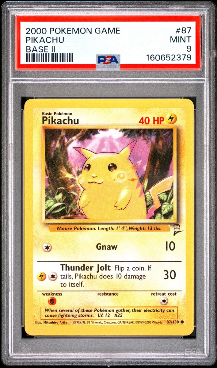 Pokémon TCG Base Set Pikachu Grade 9 Individual Collectible Card