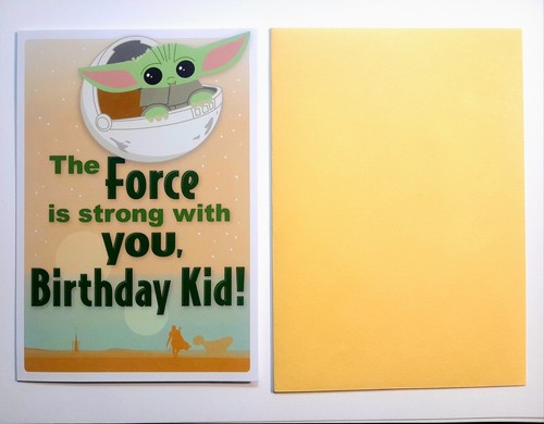 Grogu - Star Wars - Happy Birthday Greeting Card with Envelope Hallmark - NEW