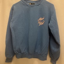 Maui and Sons Sweatshirt Mens Small Crewneck Shark Neon 80s Surf Skate Vintage