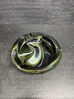 A Beautiful Murano Style Vintage Slag Glass 7” Ashtray Mid Century Very Heavy