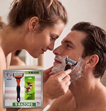 Made in USA 5-Blade Disposable Razors for Men Bulk 5-Pack Vaylor Shaving Trimmer