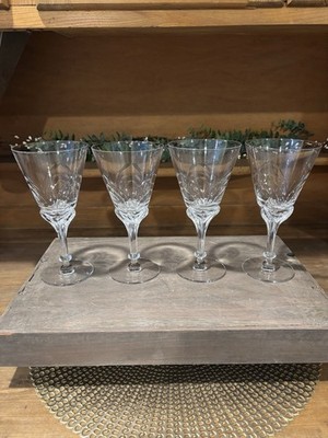 Set 4 Vintage Tiffin Franciscan Lyric Stem 17418 Water Goblets 7 1/4'' ~NICE~