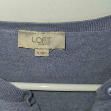 LOFT Outlet Womens Periwinkle Textured Button Front Cardigan Sweater Size M