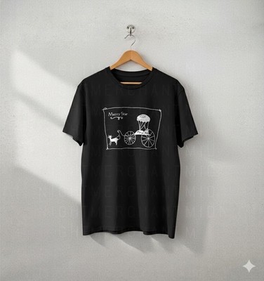 Mazzy Star Minimal Line Art Graphic Black T-Shirt Indie Rock Unisex - S382