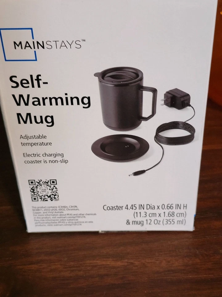 Nueva taza autocalentable Mainstays temperatura ajustable y carga eléctrica 12 OZ Foto 3 de 4