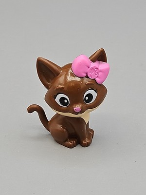 Vintage Barbie Cat Kitten Kitty Pet Figure Brown Pink Bow 1996 Vet Replacement