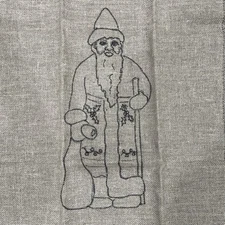 Rug Hooked chalk Santa  Pillow Pattern