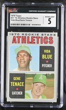 1970 TOPPS '70 ATHLETICS ROOKIE STARS VIDA BLUE HOF RC #21 CGC 5