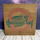Old Vintage Hawaiian Leaf 8 Piece Snack Set & Original Box Federal Glass Clear