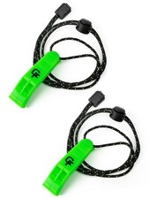 Emergency Whistles 2 Pack  Loud Pealess Plastic Survival Whistle with Adju...