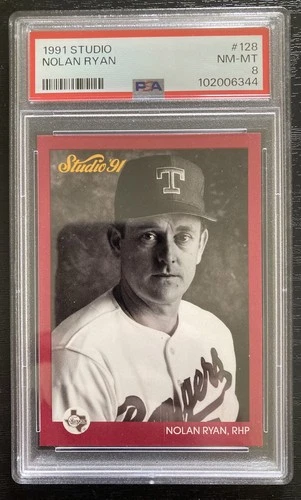 1991 Studio Nolan Ryan PSA 8 NM-MT Card# 128 Texas Rangers Hall of Fame HOF