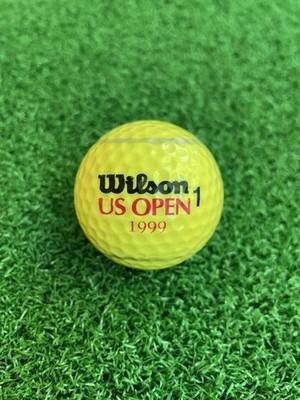 1999 US Open Tennis Logo Wilson Yellow Golf Ball #1 Collectible Souvenir Vintage