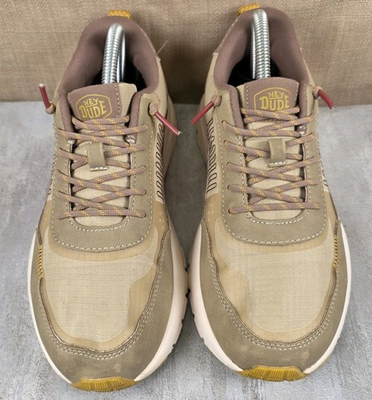 #ad #ad Hey Dude Sirocco Alta Colorblock Women#x27;s Tan Casual Slip On Sneakers Shoes Sz 8 $30.00