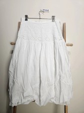 Spell And The Gypsy White Cotton Eyelet Lace High Slit Boho Max skirti Size M